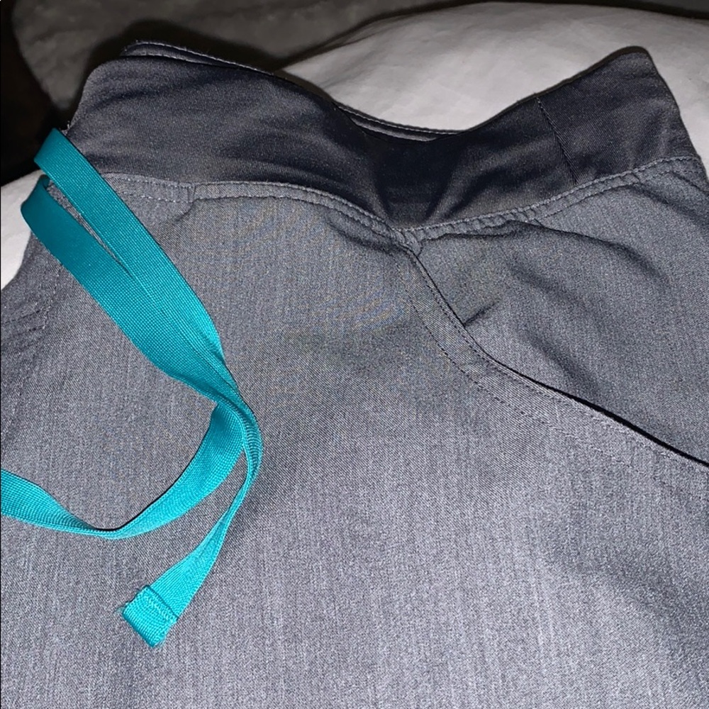 charcoal gray FIGS scrubs bottom